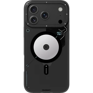 iPhone 17 Pro Max Uyumlu Kılıf M-Safe Şarj Özellikli Disk Desenli Youngkit Disc Battle Kapak Siyah