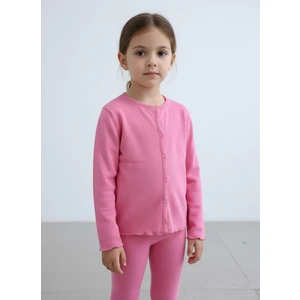 Kız Çocuk Fitilli %100 Pamuklu Düğmeli Hırka