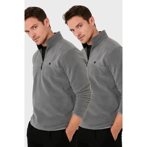 Slim Fit Anti-Pilling Tüylenme Yapmayan Bato Yaka Şardonlu 2'li Paket Polar Erkek POLAR 5906001S2