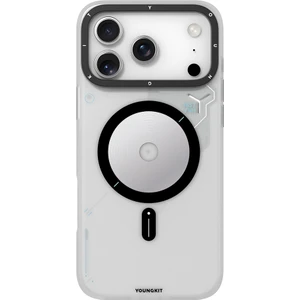 iPhone 17 Pro Max Uyumlu Kılıf M-Safe Şarj Özellikli Disk Desenli Youngkit Disc Battle Kapak Gri