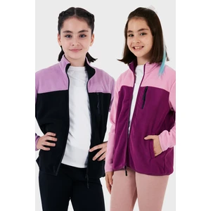 Yumuşak Dokulu Fermuarlı Renk Bloklu Dik Yaka Cepli 2'li Paket Hırka Polar Çocuk POLAR 5905001S2