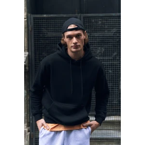 Erkek Oversize Kapüşonlu Sweatshirt Siyah