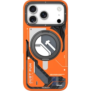 iPhone 17 Pro Max Uyumlu Kılıf M-Safe Şarj Özellikli Youngkit Starship Serisi Kapak Turuncu