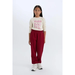 Kız Çocuk Beli Paçası Lastikli Cepli Basic Düz Jogger Eşofman Altı D7008A824WN
