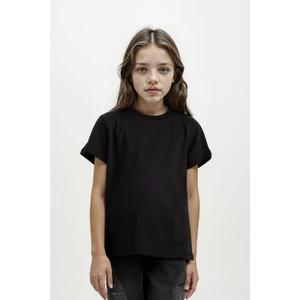 Kız Çocuk Bisiklet Yaka Basic Düz Kısa Kollu Tişört D8506A8NS