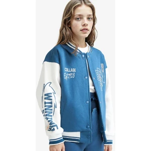 Kız Çocuk Kolej Yaka Baskılı Bomber Ceket F1985A825AU