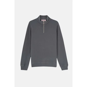 Basic Supersoft Quarter-Zip Sweatshirt - Antrasit