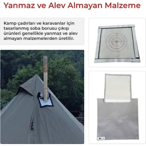 Kamp Çadırı Soba Baca Çıkışı Tek Katlı 30x30cm