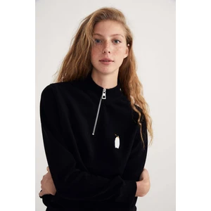 Imparator Penguen Supersoft Quarter-Zip Sweatshirt - Siyah