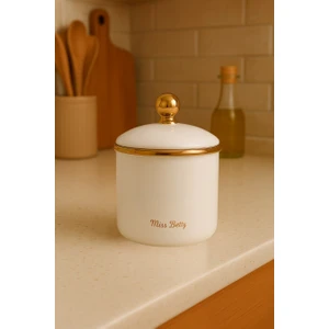 Vintage Style Emaye Orta Boy Kavanoz 12 cm