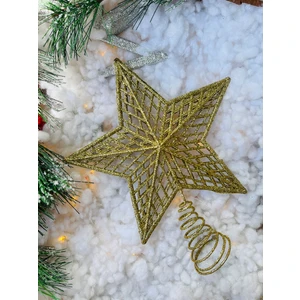 Yılbaşı Çam Ağacı Gold Tepe Yıldızı Yılbaşı Ağaç Yıldızı 23 cm