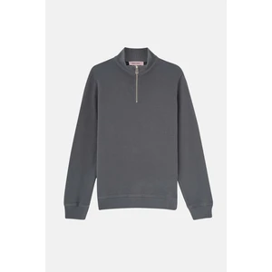 Basic Supersoft Quarter-Zip Sweatshirt - Antrasit