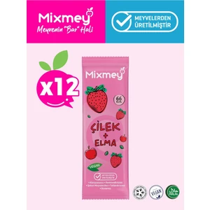 Çilek Meyve Barı 12 Adet | Sağlıklı Atıştırmalıklar – Vegan, Glutensiz, Koruyucusuz (20GR X 12 ADET)