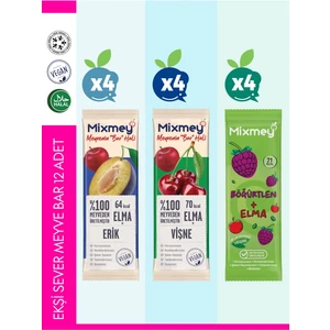 Ekşi Sever Meyve Barı – 12 Adet | Sağlıklı Atıştırmalıklar – Vegan, Glutensiz (20GR X 12 ADET)