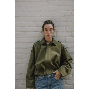 Süet Apoletli Bomber Ceket