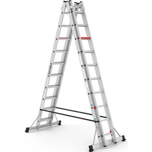 2x10 Basamaklı Doublex - A Tipi Çift Taraflı Sürgülü Merdiven Ta003