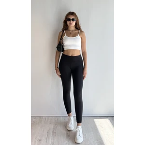 Kadın Yüksek Bel Siyah Basic Slim Fit Tayt