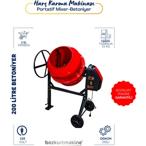 200 Litre Harç Karma Makinası (Betoniyer)