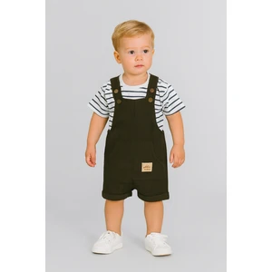 Erkek Bebek Keten Salopet Takım