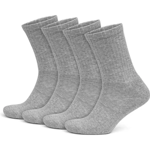 4’lü Organik Pamuk Taban Altı Havlulu Erkek Kadın Spor Çorap, Siyah Beyaz Gri Ekru Soket Boy Tenis Çorabı, Ribana Örgü Dikişşiz Retro Çorap 3504