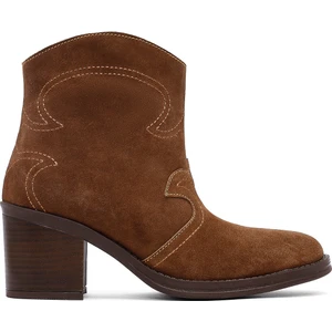 Kadın Taba Kalın Topuklu Süet Deri Kovboy Bot 25AFD221210