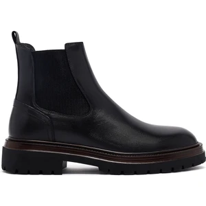 Erkek Siyah Deri Chelsea Bot 25WFD640218
