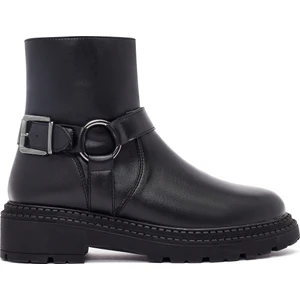 Kadın Siyah Fermuarlı Kalın Tabanlı Bot 25WFE251018