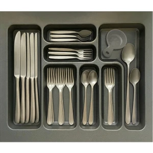 Almital 55X49 Cm_antrasit    Plastik Mikro Kabartama Desenli Kaşıklık