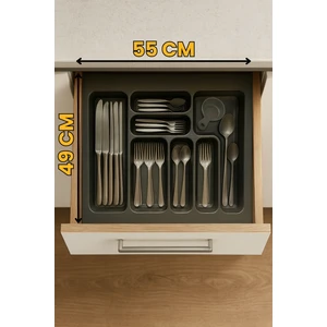 Almital 55x49 cm. Antrasit Çekmece İçi Kaşıklık 50x40 cm e kadar kesilebilir