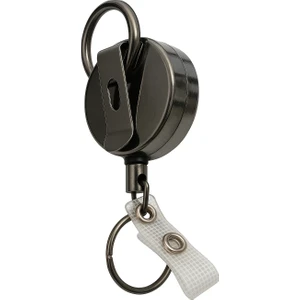 Spelt Metal Yoyo Paslanmaz Çelik Tel Çek Bırak Koruma Anti-Theft Makaralı Sargılı Anahtarlık Siyah