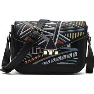 Kadın Siyah Baskılı Çapraz Çanta 25ABD260826