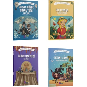 Pollyanna - Define Adası - Seksen Günde Dünya Turu - Zaman Makinesi / Dünya Çocuk Klasikleri 4 Kitap Set