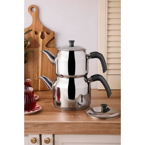 Tahtakale Soft Indüksiyon Tabanlı Aile Çelik Çaydanlık Takımı 1.20LT - 2.00LT