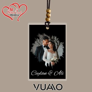 Kişiye Özel Isimli ve Fotoğraflı Araba Hediyesi Araba Süsü Dikiz Aynası Süsü Siyah