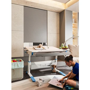 Creo Mobili Akıllı Çalışma Masası Yükseklik ve Eğim Ayarlı Masa - 120x75 Cm, Beyaz/Mavi - Sirius Standart