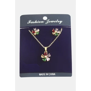 Papatya Zirkon Taşlı Set Kolye