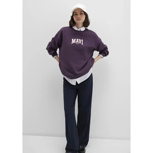 Mavi Logo Baskılı Mor Sweatshirt 1S10372-70635