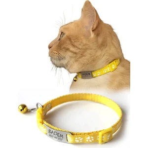 Sallanmayan Kedi Tasması Metal Isimlikli