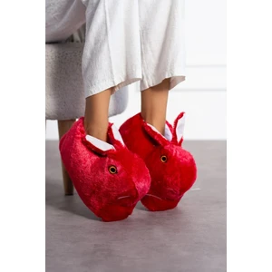 Tavşanlı Hayvan Figürlü Peluş Panduf Kadın Ev Botu Ev Panduf Hafif Ses Yapmaz Taban