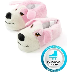 Unisex Köpek Figürlü Peluş Panduf Ev Pandufu Ev Botu Ev Ayakkabısı Ayağı Sıcak Tutar