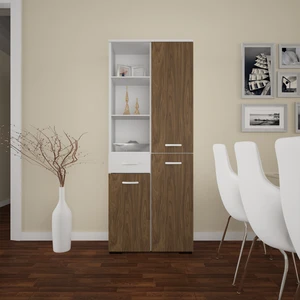 55x160 cm 3 Kapaklı Tek Çekmeceli Raflı Banyo Dolabı Çok Amaçlı Dolap