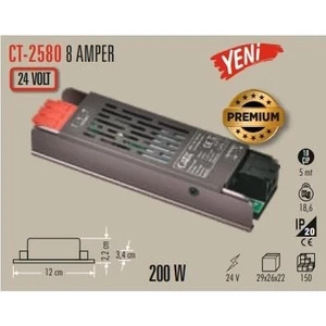 CT-2580 24V 8 Amper 200W LED Trafo