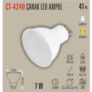 CT-4240 7W LED Ampul Gu-10 Günışığı Cata