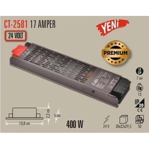 CT-2581 24V 17 Amper 400W LED Trafo