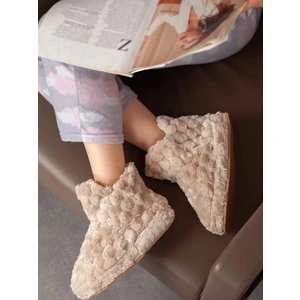 Kadın Sıcak Astarlı Panduf Ev Botu Ev Ayakkabısı Kalın Hafif Tabanlı