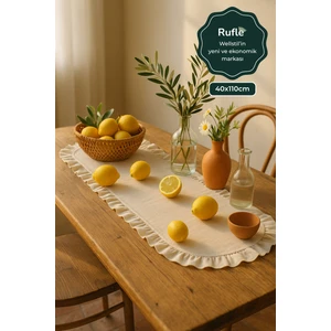 Eko | Fırfırlı Keten Runner 40 x 110 cm