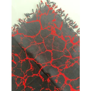 Püsküllü Mermer Desen Tülbent Yazma