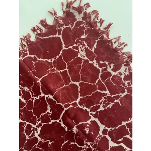 Püsküllü Mermer Desen Tülbent Yazma