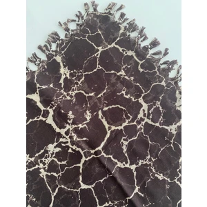 Püsküllü Mermer Desen Tülbent Yazma