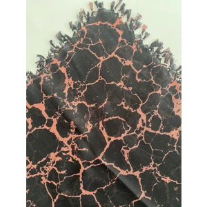 Püsküllü Mermer Desen Tülbent Yazma